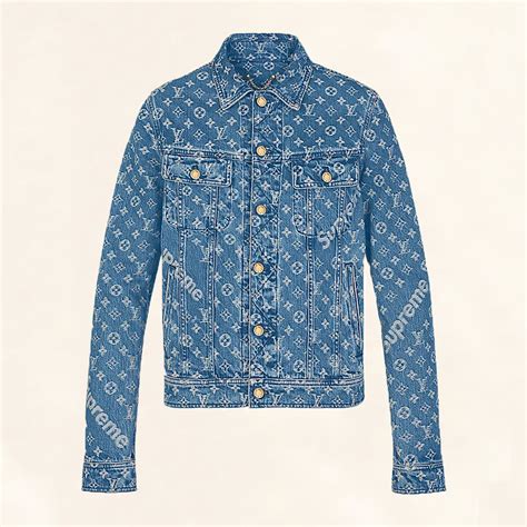 supreme x louis vuitton monogram denim jacket|louis vuitton supreme real.